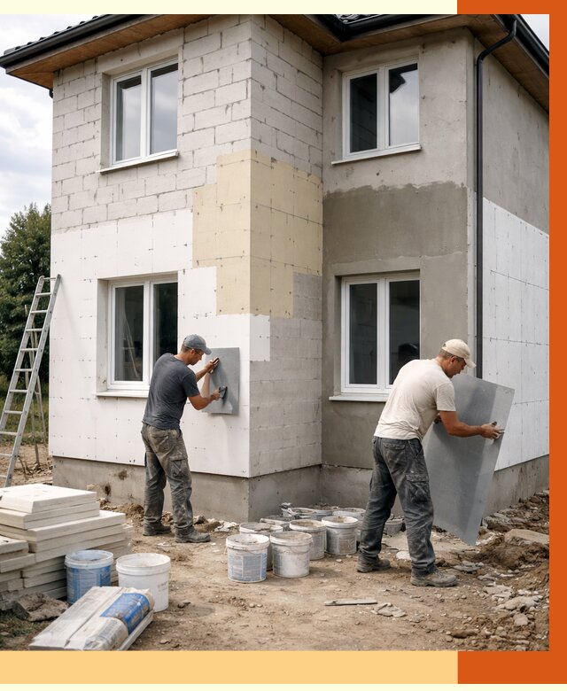 Утепление дома из газобетона в Краснокамске от 4258 руб./м² — заказать у ТепломастерКнм